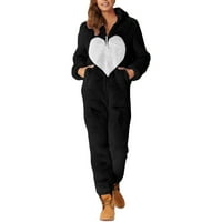 Ženski kaputi Trendy umjetni dugi rukav pidžami pune boje patentni patentni patentni patentni kapuljač