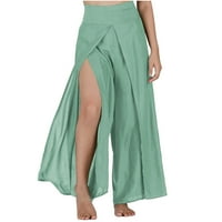 Hlače visokog struka, posteljine kapri hlače za žene lagane tiskane pantazone pantalone Ljeto s visokim strukom ležerne duksere pantalone