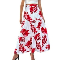 Suknje za žene ženski stil ličnosti slatki digitalni tisak velikih cvjetnih suknja modna duga suknja