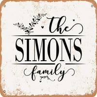 Metalni znak - porodica Simons - Vintage Rusty izgled