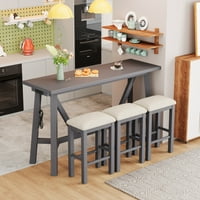 Višenamjenska kućna kuhinja Blagovaonica STOL SET sa tapeciranim stolicama orah