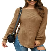Luxplum ženski džemper zimski topli pleteni džemperi dugi rukav džemper na vrhu casual pulover chic