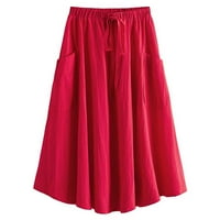 Žene suknje srednje dužina Žena Ljetna moda Elegantna puna boja Ležerne prilikom naborane nepravilne