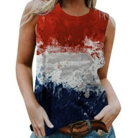 U ženskoj ručno oslikanoj američkoj košulji za zastavu V izrez TEE košulje pulover kratki rukav vrhom