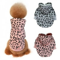 Wisremt zgušnjana kućna odjeća za kućne ljubimce zima topli kućni ljubimac odjeću duksevi Puppy Leopard