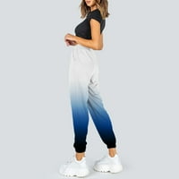 FVWitlyh pantalone za žene obrezane hlače za žene Ležerne prilike za žene Džepne pantalone Tkanine štampane