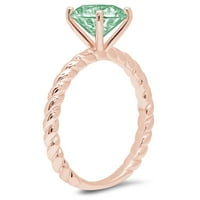 2.0ct okrugli rez zeleni simulirani dijamant 14K ružičasto zlatne obljetnice za angažiranje prstena