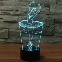 3D optička iluzijska lampica LED noćna svjetlost, optičke iluzije Noćne lampe Touch Noćni lampu Spavaća soba Art Deco Dječja noćna svjetlost sa USB kablom, plesačem