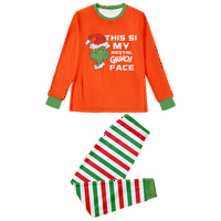 Usklađivanje Božićne pidžame Set Green Santa Cartoon Štampane veličine Dječjeg djece-ljubimce za kućne ljubimce i hlače i pantalone BodySuits pidžamas setovi