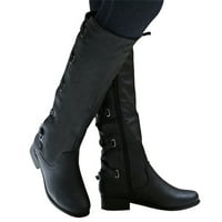 TOQOT Womens bedrine visoke čizme - Chunky Heel sa malom petom, casual božićni pokloni Žene koljena