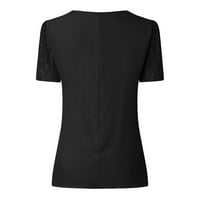 Poklon ženske vrhove modne velike veličine Žene čipke Čvrsto spajanje kratkih rukava slim bluza V-izrez