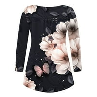 Bluze za žene V izrez cvjetni otisak dugih rukava Peplum labavi casual pulover majica dukseridba proljetna moda