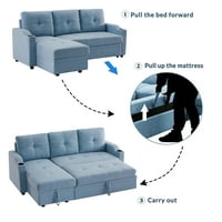 81 Spavaći sekcial kauč sa izvlačećim mesta za spavanje i reverzibilni skladišni ležaj, kauč za kauč