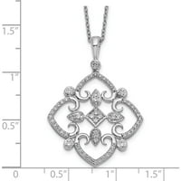 14k bijelo zlato Diamond Vintage ogrlica izrađena u Indiji PM3792-055-WA