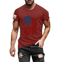 Muške majice Dan neovisnosti Zastava Odštampani kratki rukav O-izrez Tors Ljetni modni casual labavi