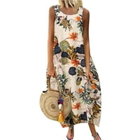 Bazyrey Sun ljetna haljina Ljetne haljine za žensko čišćenje cvjetno žensko okruglo dekolte, ležerna