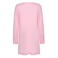 Sksloeg džemper za plažu za žene prevelizirani dugi kardigan ružičasti čvrsti džemperi s dugim rukavima