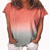 Ženska kratka rukava okrugla kratki rukav Ležerni gradijentna majica