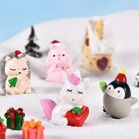 Crtane životinjske minijaturne regija Realistična božićna tema Male smole ukrase za lutke dekor dekor