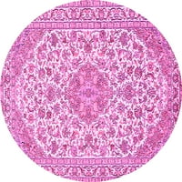 Ahgly Company u zatvorenom okrugli medaljon ružičasti tradicionalni prostirke područja, 5 'krug
