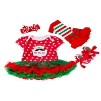Glonme Baby Sets Crew Crt Drew Set Short outfits Xmas Cute Bodysuit Ležerne prilike za božićne bodice Crveno zeleno