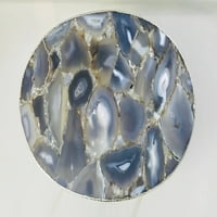 Ovalni agat Kristalni dragulj kvarc organski ivični stol