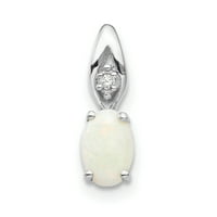 14k bijeli zlatni Opal dijamantski privjesak
