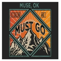 Muse Oklahoma 9x suvenir Wood znak sa okvirom mora ići dizajn