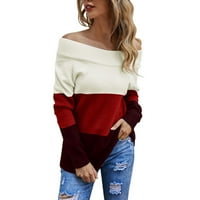 Pleteni vrhovi za žene kafić dukserice za žene Ležerne prilike od pulovernih džempera, prevelizirani pulover Plinover Tuntic džemper u boji
