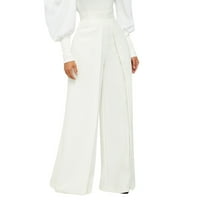 Ženska evropska i američka moda tanka vitka visoka struka pantalone na planu tri boje ženske ležerne hlače bijele l