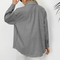 Ženski ček Print Slim Lapl dugme Pocket Blazer Blazer vrhova bluza