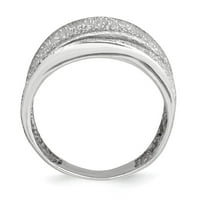 Čvrsta srebrna i teksturirana jedinstvena jedinstvena prstenaste veličine 6