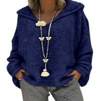 Capreze Solid Color Pleteni džemperi za žene Ležerne prilike pulone duksere s kapuljačom s kapuljačom