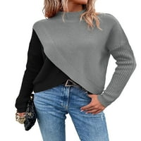 Ležerne prilike u boji blok zastoj u puloveri na dugih rukava sivi džemperi
