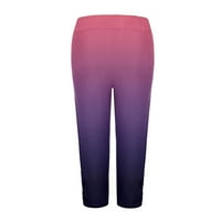 Oalirro elastične hlače za žene Stretch obrezirane hlače za vježbanje za žene plus veličine vruće ružičaste