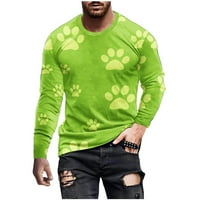 Jesenske košulje za muškarce Ručno okruženo okruglo vrat dugih rukava pulover šape 3D ispisana bluza