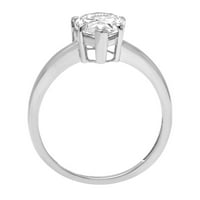 1. CT sjajan krug Clear Simulirani dijamant 18k bijeli zlatni pasijans prsten sz 10.5