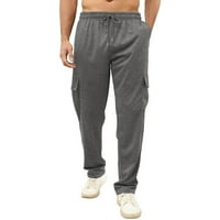 Muški casual modni ležerni džep sa čvrstim bojama sa velikom veličinom sportske hlače hlače home hlače