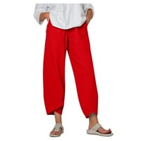 Ženske hlače Ležerne prilike ljetni džepni struk Solid harem elastične labave pantalone