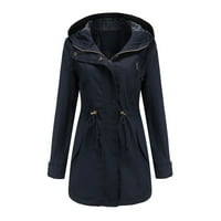 Jeseni jakne za prodaju za žene pune boje casual patentnih zatvarača, vodootporni vučni kaputi s dugim