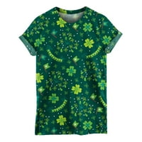 Košulje za zaseljenje za žene Patrickov modni modni ženski okrugli vrat tiskarski majica Tees kratki