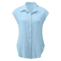 Oalirro posteljine za žene Ženske vrhove Modna čvrsta majica Duge Ženska V-izrez Labava majica Bluza