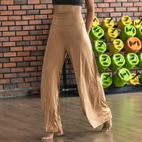 Tajice za žene Casual High Squaist Labavi solid Comfy Stretch Yoga Široke noge duge pantalone