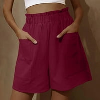 Ženske kratke hlače Modne hlače Leisure Sportske kratke hlače Pocket High Squik Udobne traperice Vino