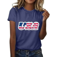 Dnevne košulje za neovisnost Ženske grafičke majice Top Crew Neck Short rukav USA Štampana Top košulja