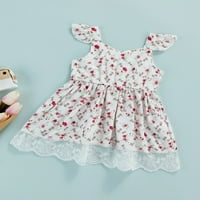 XKWYSHOP novorođenčad djevojčice ljeto princeza haljina bez rukava cvjetni print čipka za djecu 3- mjeseci
