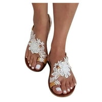 Ljetne sandale za žene čipke cvijeće otvorene prste casual cipele stanove Udobne rimske sandale