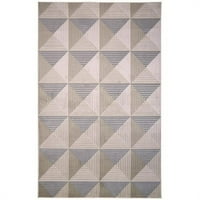 Homeroots Ft. Bež siva i bjelokosti geometrijska torba za pravokutni tepih otpornog na mrlju