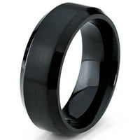 Black Titanium prsten za muškarce brušeni vjenčani bend, udobnost fit, veličina 12