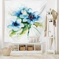 Vodenokolor cvjetno tapiserija, blijedobojna ljetna sezona ostavlja buket priroda slika, tisak od tkanine zidni dekor za spavaću sobu dnevni boravak spavaonica, 28 23
